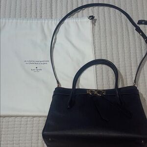 Kate Spade Black Shoulder Bag with Gold Accents